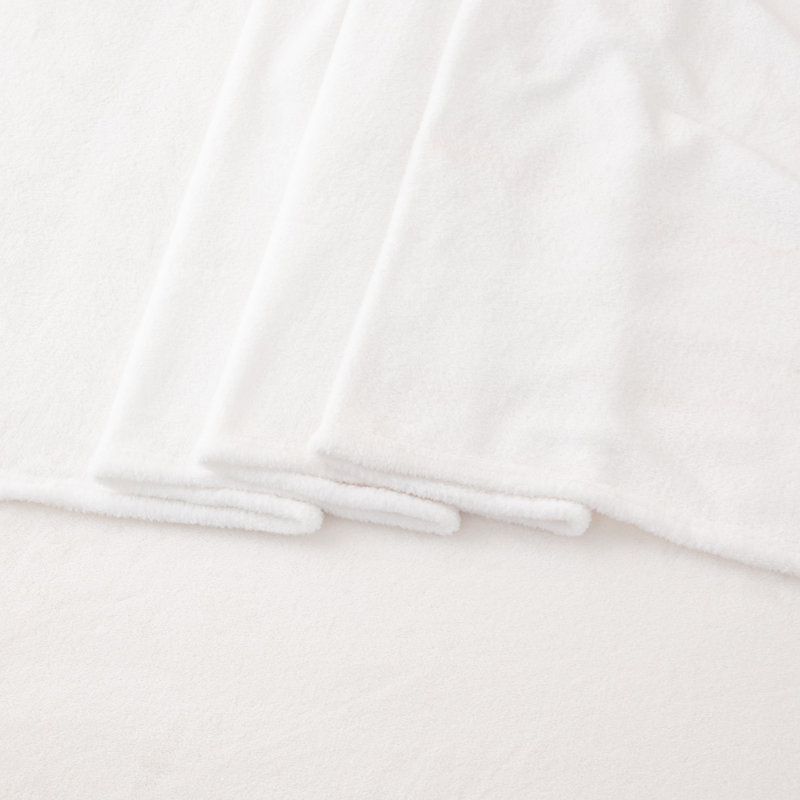 Ensembles de draps en velours ultra doux, Très grand californien, Blanc hivernal