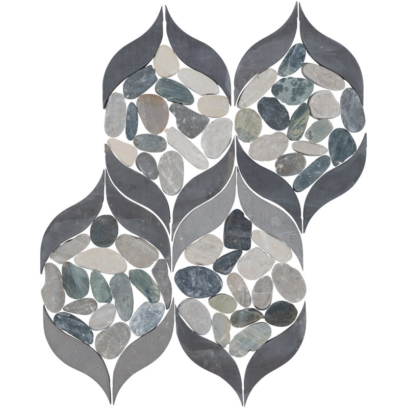 Mosaïque de galets en pierre naturelle 15 po x 11 po Daltile Pebble Oasis, Côtières
