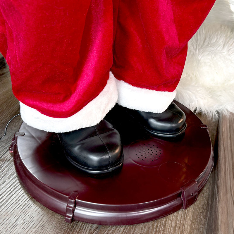 Life-Size Red Velvet Dancing Santa with Teddy Bear