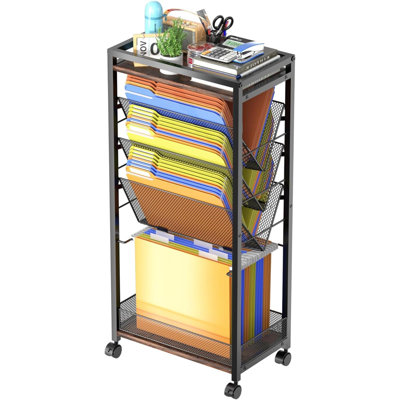 8 Tier Rolling Bookshelf Cart with Wheels