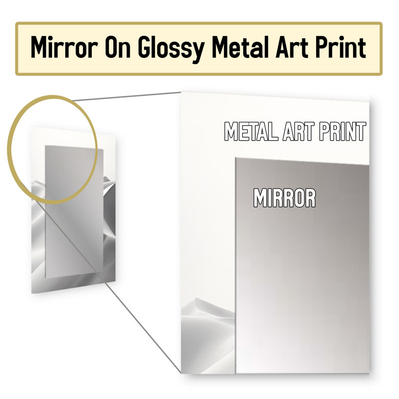 Desert Sands Of Slumber Dreams V - Minimalism Large Wall Mirror, White Unique Mirror, Printed Metal Art, 32" x 24"