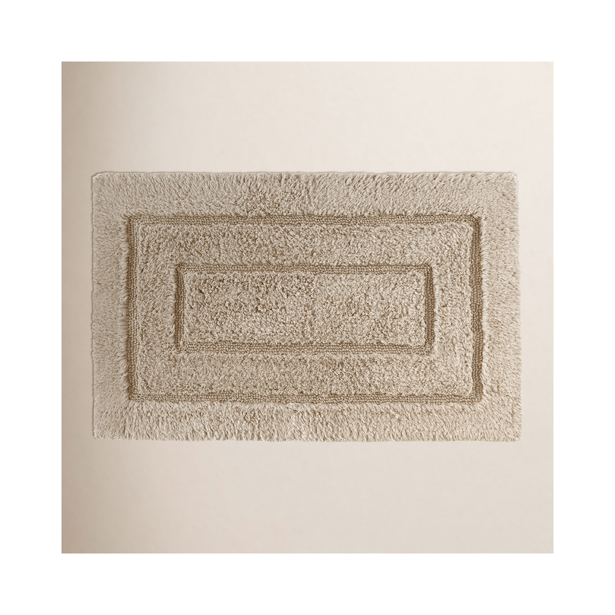 Apolonia Cotton Non-Slip Bath Rug, Linen, 20" H x 32" W