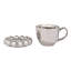 Tasse en grès avec soucoupe à bord sphérique
