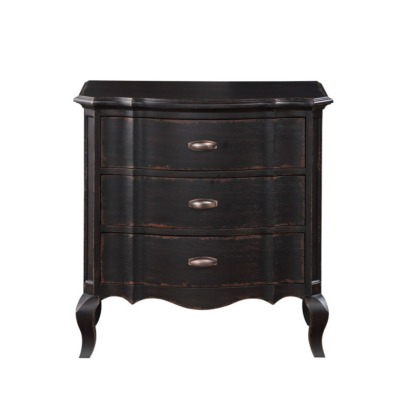 Table de chevet de chevet avec tiroir, Antique Black
