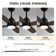 36.6'' Black Ceiling Fan With Remote Control And Light Kit