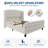 Modern King Size Bed Frame with 51'' Tall Wingback Headboard, Deep Button Tufted Soft Fabric Upholstered Bed, Noise-Free Wood Slats, No Box Spring Needed, White-531703751-531703749