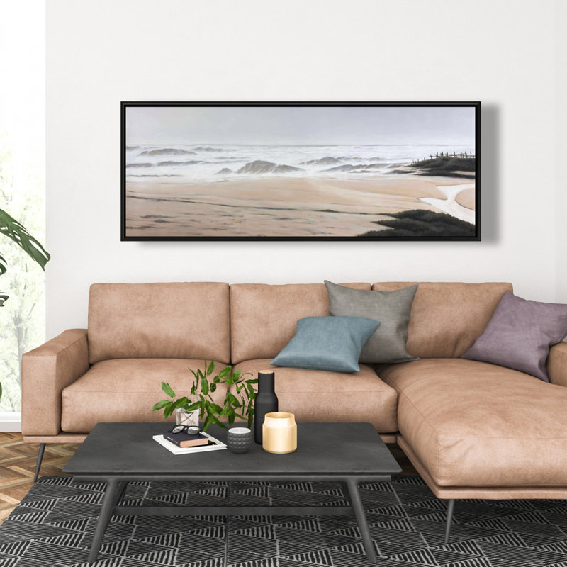 «Cloudy At The Beach» sur toile, H 20 po x l 60 po