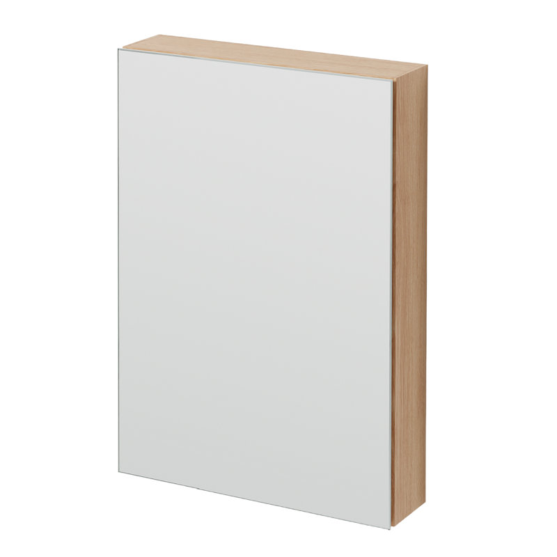 17'' W Mirrored Medicine Cabinet, Natural Oak