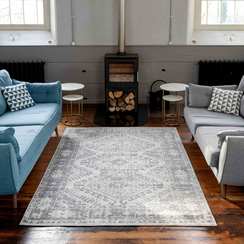 Izzie Machine Woven Grey Indoor Rug, Rectangle 120 x 170cm