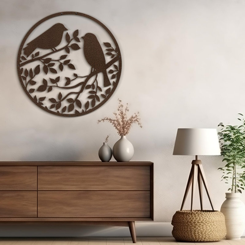 Wall Decor Metal, 18" H x 18" W x 0.05" D, Bronze