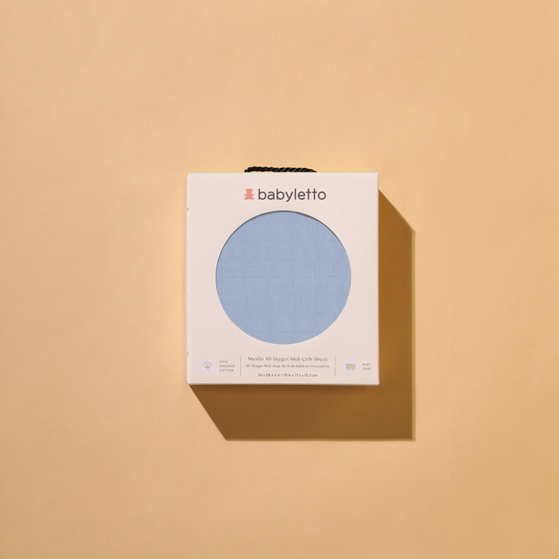 Dewdrop Muslin All-Stages Midi Crib Sheet