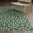 Sherley Geometric Tile Motif Ivory/ Green Indoor-Outdoor Area Rug-666993061