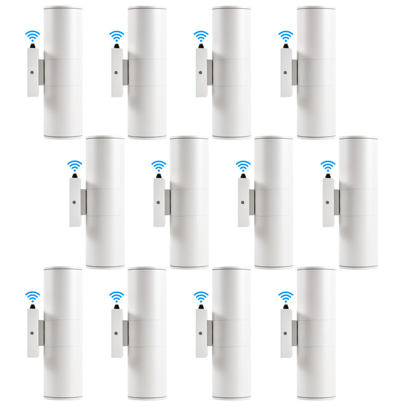 Dusk to Dawn Outdoor Lighting Wall Lights 12 2700K Integrated LED Cylinder Up Down Lights, IP65 Waterproof Aluminum Exterior Wall Sconce for Porch Patio