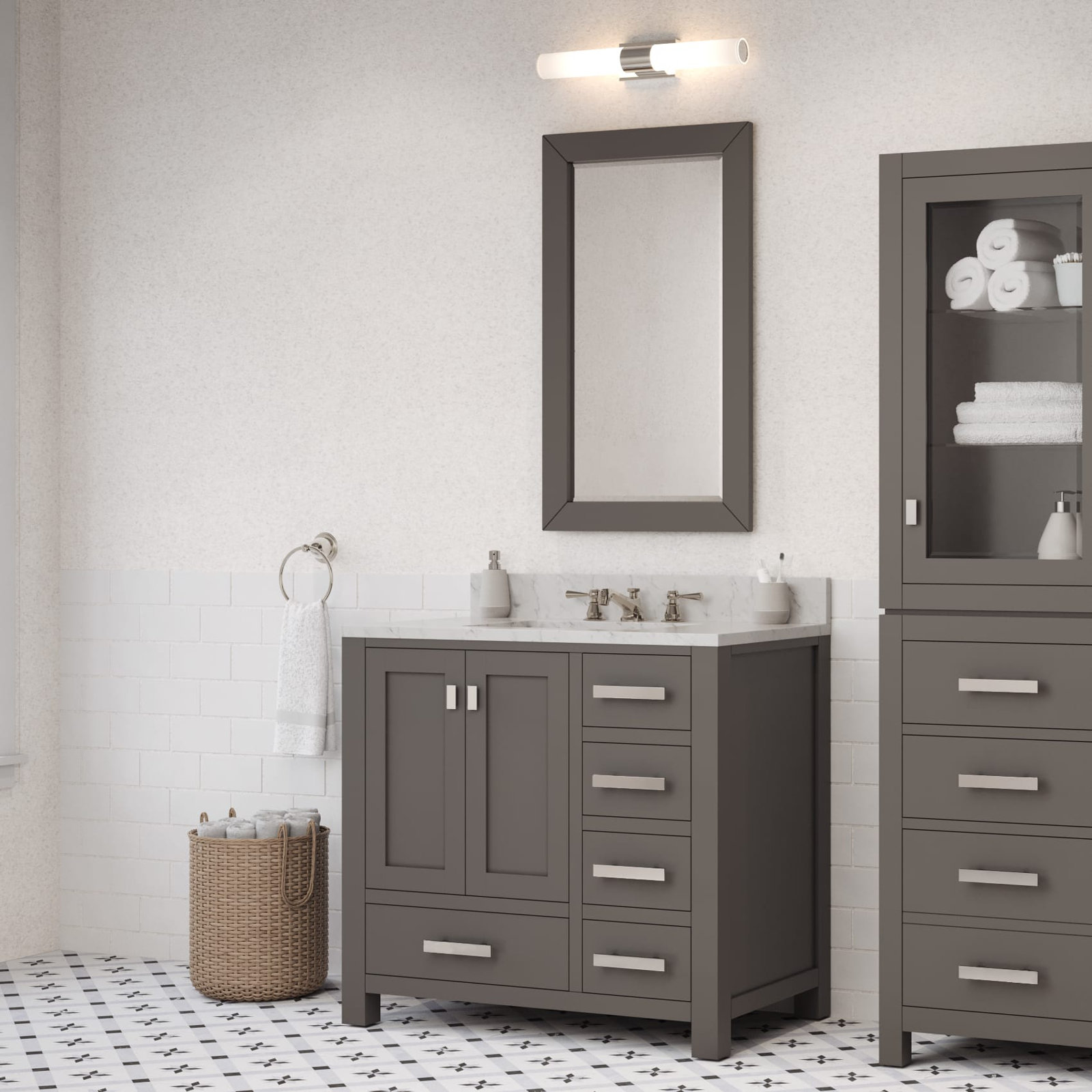 Steve 36'' Single Bathroom Vanity, Gray