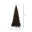 Slim Black Fir Artificial Christmas Tree with LED Orange Lights with Stand-2003263930