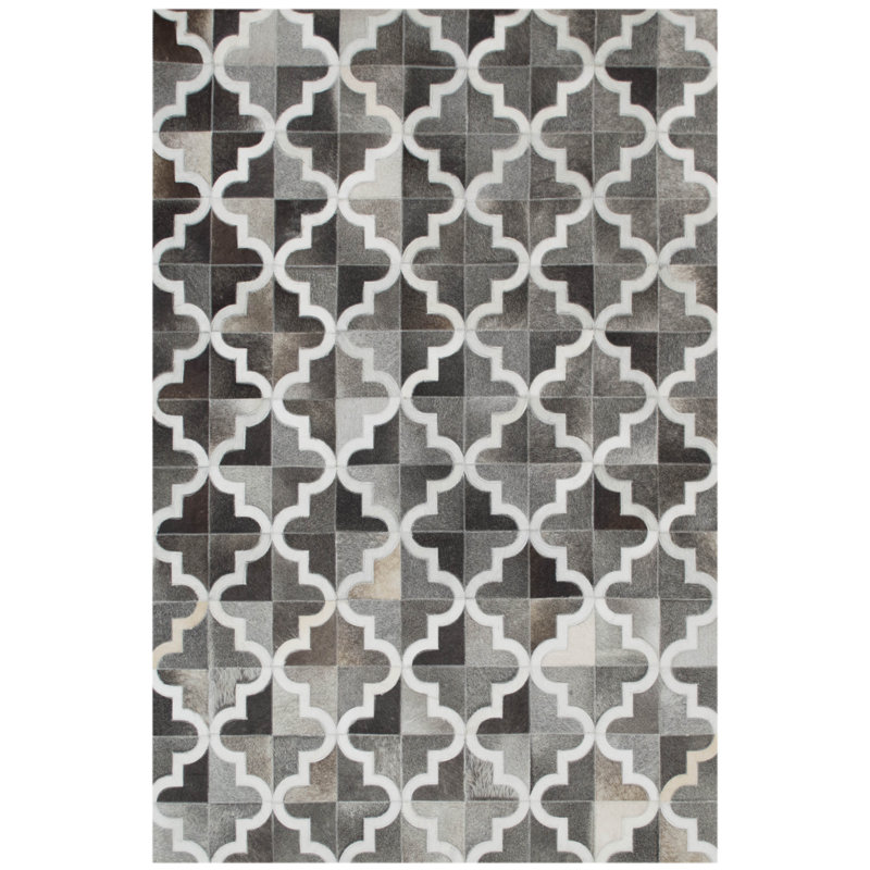 Sao Paulo Geometric Cowhide Area Rug, Rectangle 120 x 180cm
