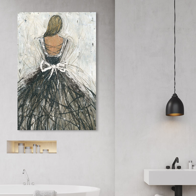 Midnight Glam II Dress - peinture sur toile, H 45 po x l 30 po, Toile tendue