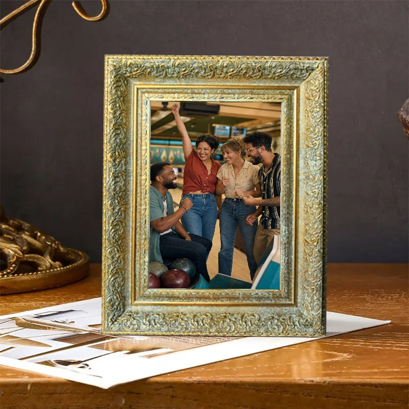 Cadre photo ornemental antique 1 PC 5 "x 7" avec support de table et crochets muraux