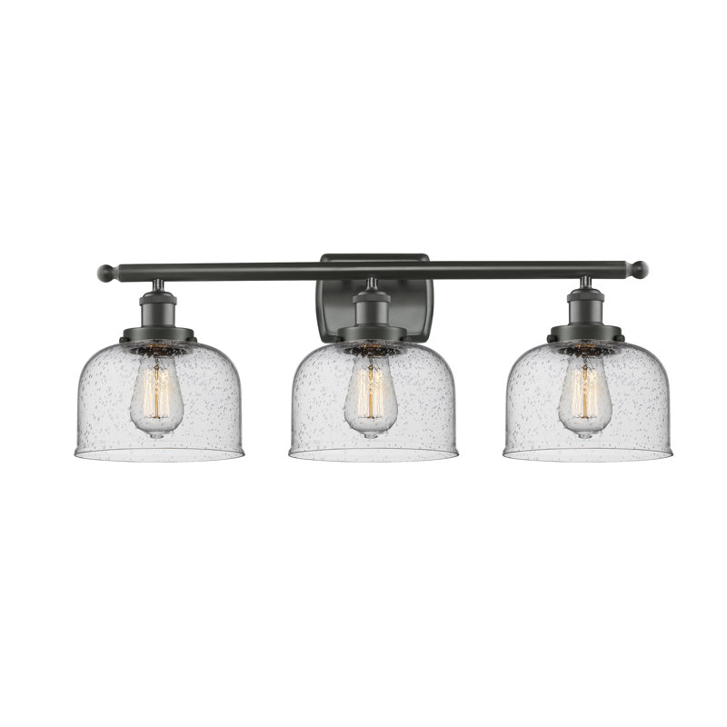 Ballston Urban Bell 8" - 3 Light 28" Bath Vanity Light, LED, Seedy, Oil Rubbed Bronze