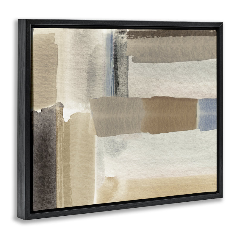 Soft Brushed Neutral Pattern, Jet Black Floater Frame, 17" H x 21" W