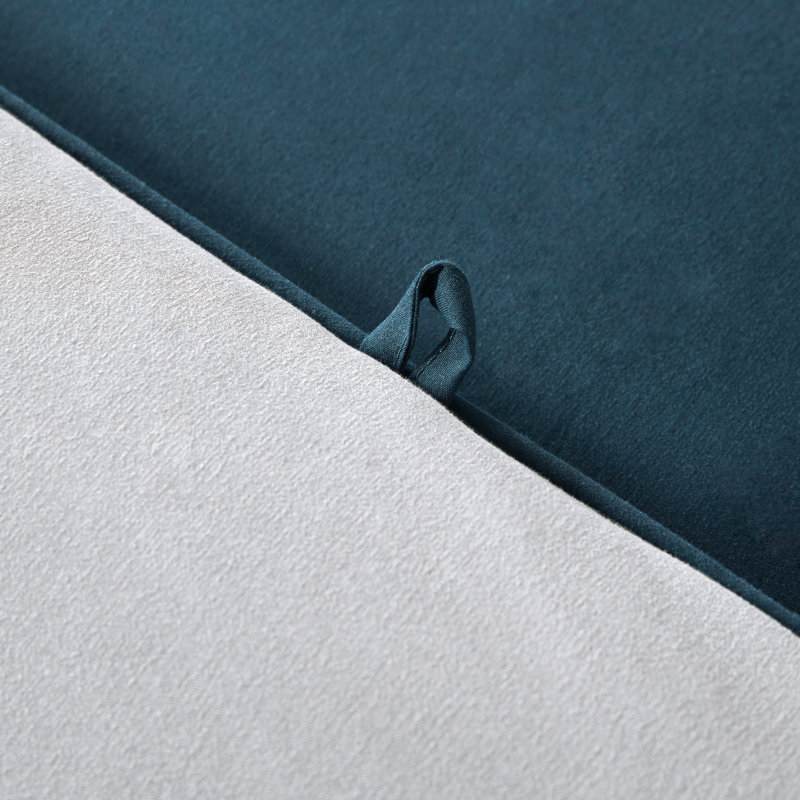 Box Stitch Comforter, Twin Comforter, Teal/Silver Gray