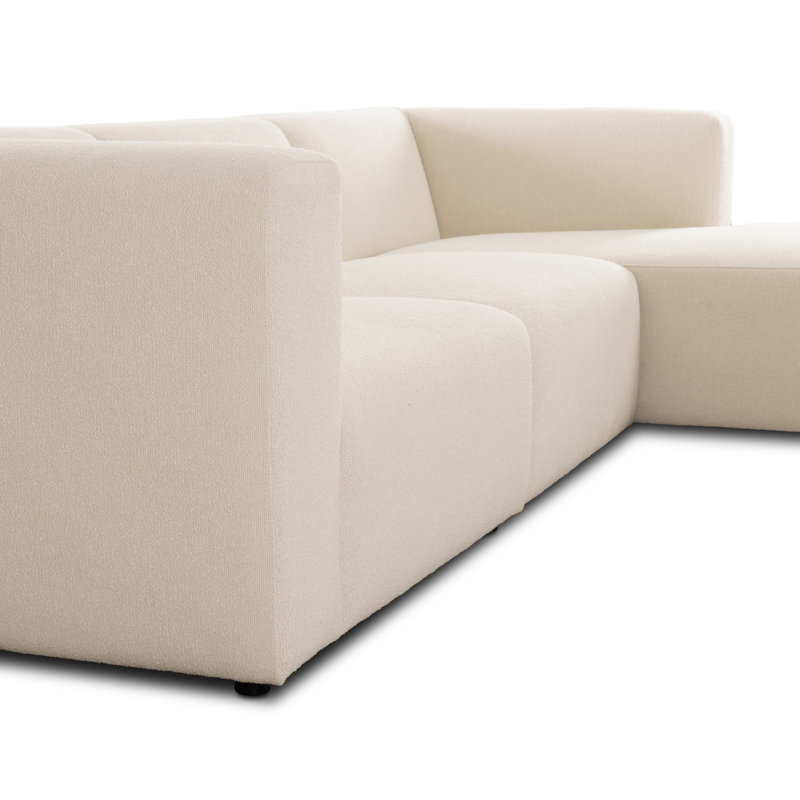 Lawndale 3PC LAF Sectional W/ Ottoman-Saxon Charcoal, Right Hand Facing, Fayette Cloud Polyester Blend
