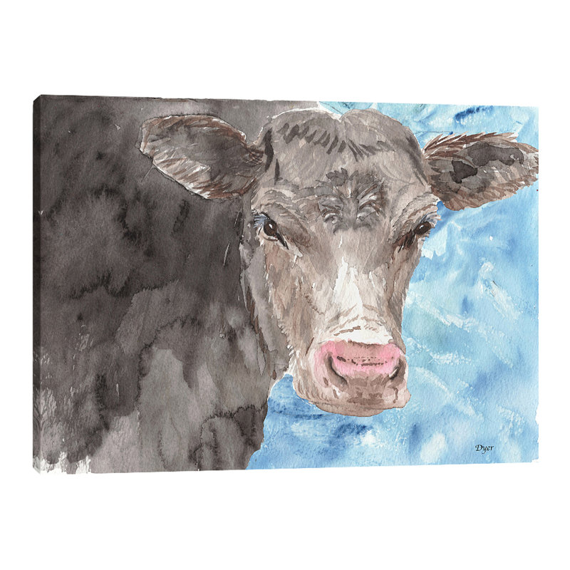Bull by Beverly Dyer - Wrapped Canvas Painting, 38 cm H x 51 cm W x 4 cm D