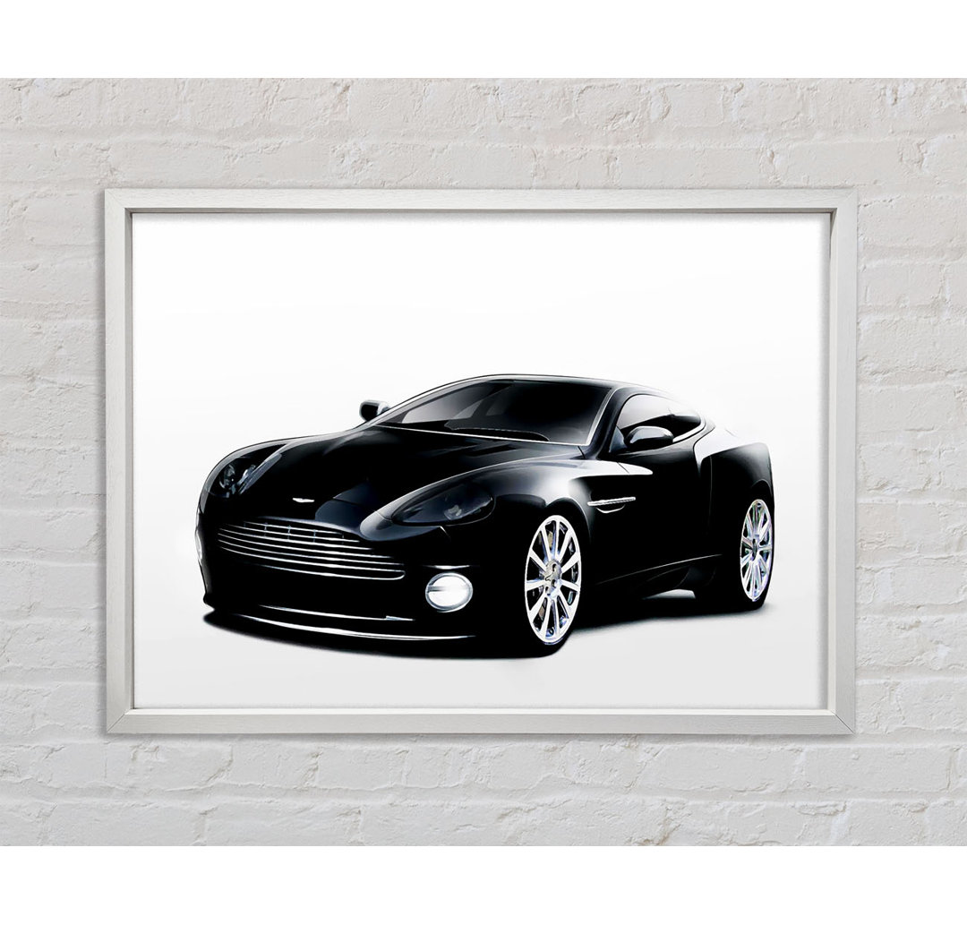 Aston Martin DB9 Schwarz und Weiß - Einzelner Bilderrahmen Kunstdrucke auf Leinwand