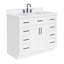 Meuble-lavabo simple en bois massif 42 po avec plateau en quartz Carrara de 1,5 po Thornaby-95016750-120127879