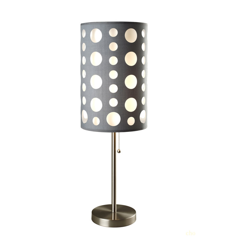 30"H GREY/WHITE RETRO TABLE LAMP