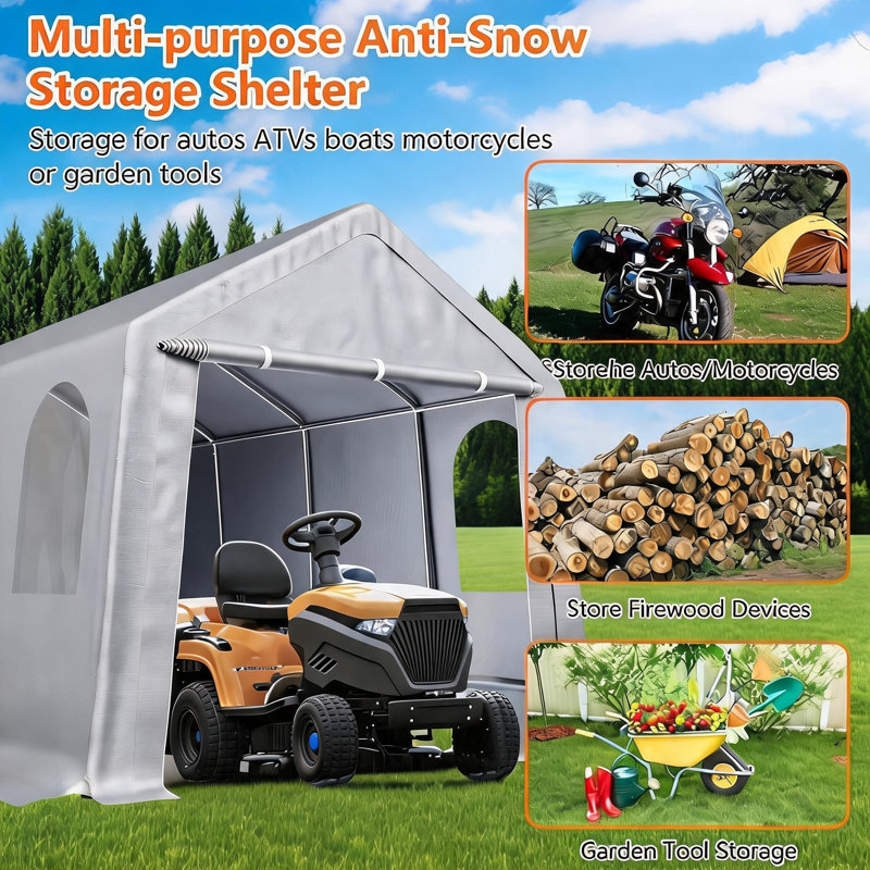 Abri d'auto robuste et imperméable, 103" H x 120" W x 240" D