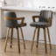 Tabouret de bar et de comptoir pivotant rembourré avec accoudoirs-1003015854-974876968