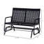 Banc oscillant de patio 2, siège berçant noir. Chaise ergonomique et spacieuse pour l'extérieur. Siège confortable, noir, installation facile
