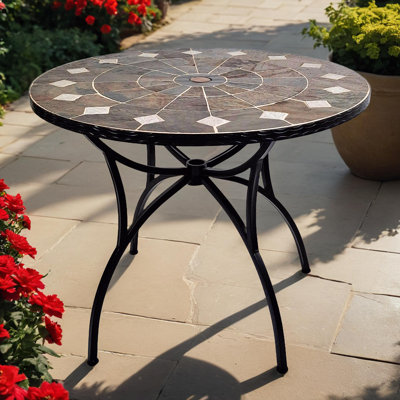 Granada Garden Stone Mosaic Patio Table