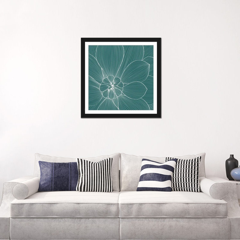«Myrrhis Odorata II» par GraphINC - impression sur toile tendue, H 24 po x l 24 po x P 1 po, Papier d'art encadré noir, Blanc