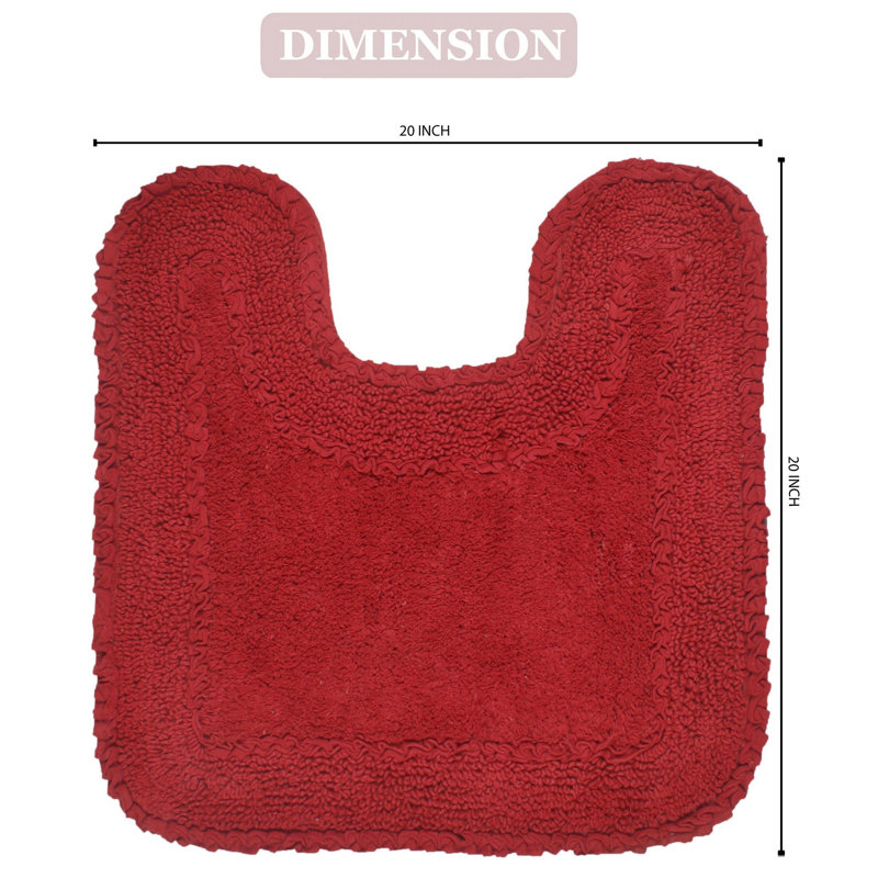 Tapis 100% coton Aceyon 20 po x 20 po, Rouge