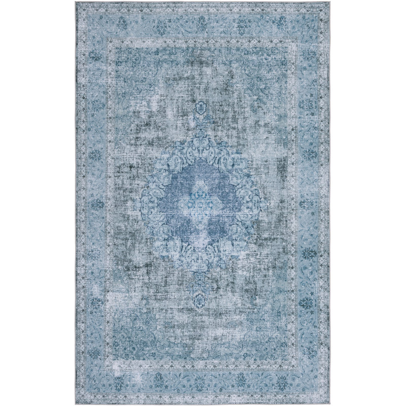 Tapis oriental vert / vert, Rectangle de 5 pi x 8 pi