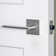 Viaggio Quadrato Linen Rosette Single Dummy With Brezza Lever In Titanium Grey