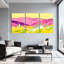 Ensemble de 3 impressions d'art sur toile, paysage de montagne coloré avec reflet de l'eau-658412362