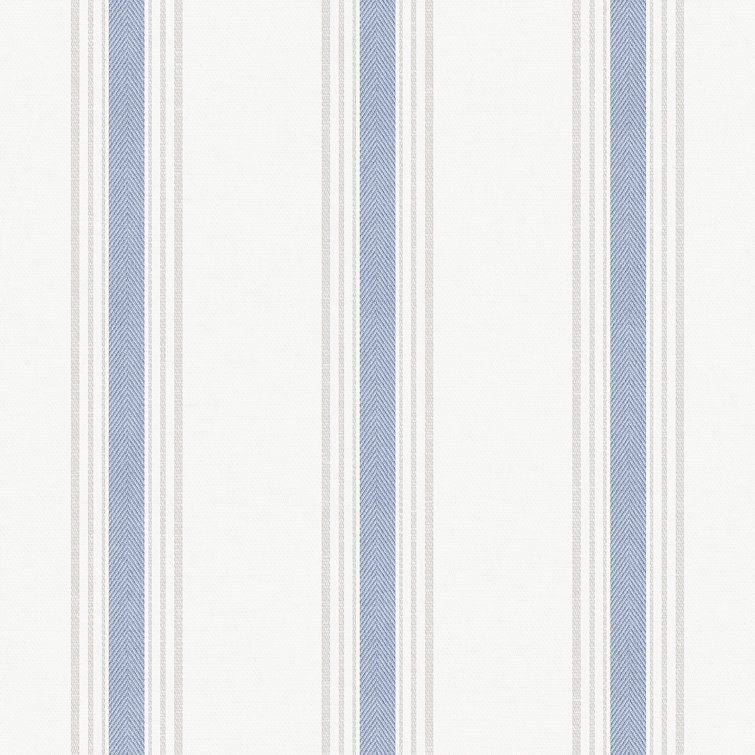 Spring Blossom Stripes Fabric Effect Design 33' x 21" Wallpaper Roll
