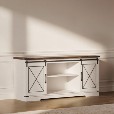 TV Stand, With Sliding Barn Doors, Up To 65"
