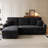 83.5" Wide Corduroy Reversible Sleeper Sectional with Storage Chaise & USB Ports-398328570