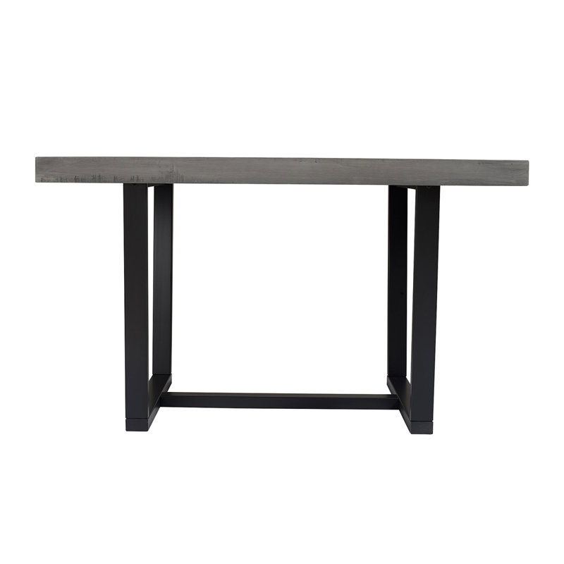 Rustic Metal And Solid Distressed Dining Table, 30.59"H x 52.09"L x 36.09"W, Gray