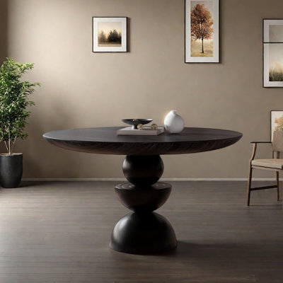 Pure Black Creative Smooth Durable Round Table