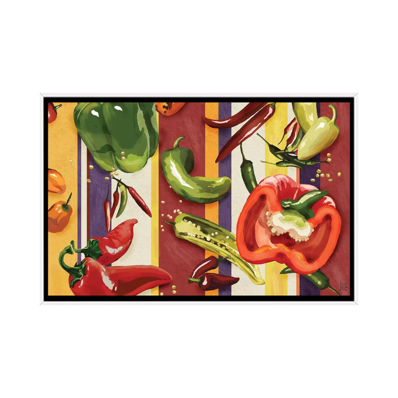 Sarape Peppers II - reproduction d'art murale - toile encadrée, H 40 po x l 60 po, Toile à cadre flottant sans passe-partout