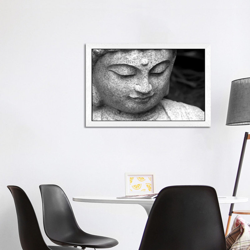 Chinese Buddha - Floater Frame Print on Canvas, 152.4 cm H x 50.8 cm W, White