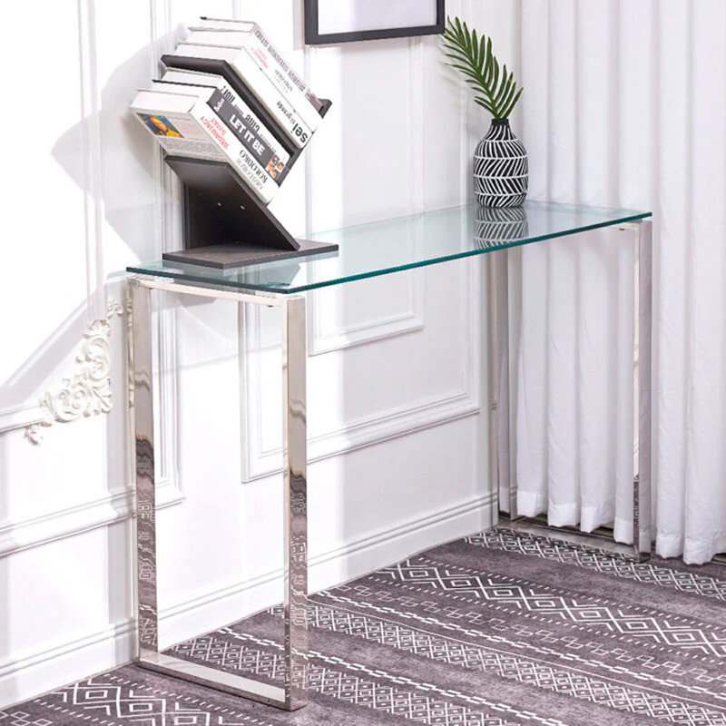 Torkil Gold Table Medium, 30" H x 47" W x 18" D, Silver