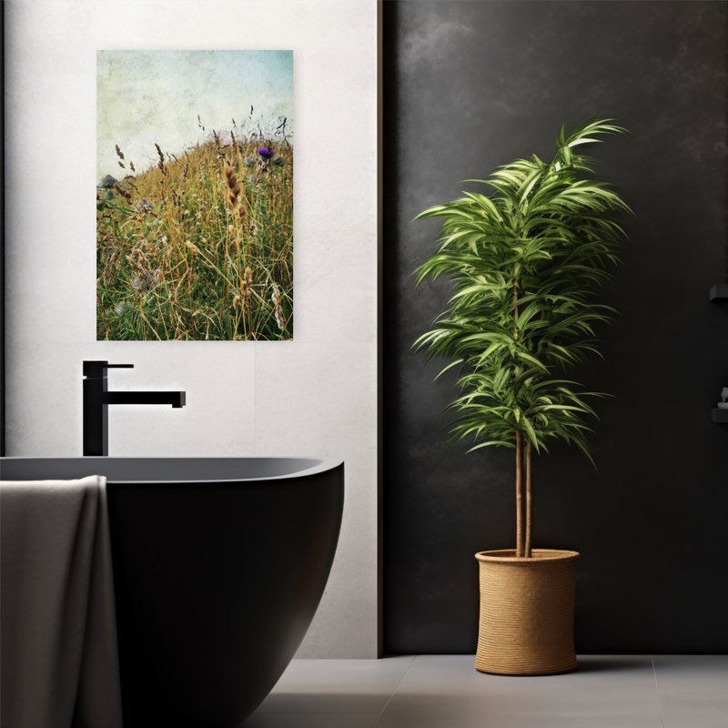 Art contemporain contemporain, paysage paisible biologique, H 24 po x l 16 po