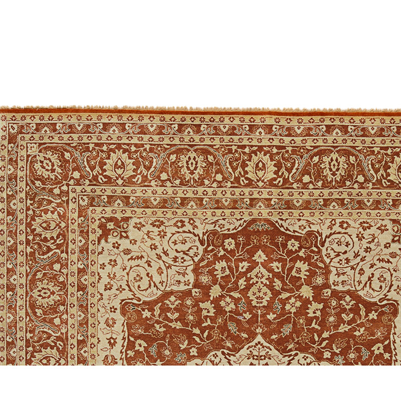 High-Quality Hand-Knotted Rust Area Rug