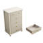 Rangement moderne cannelé à 5 tiroirs avec poignées en métal pour rangement de chambre à coucher et de salon Beige